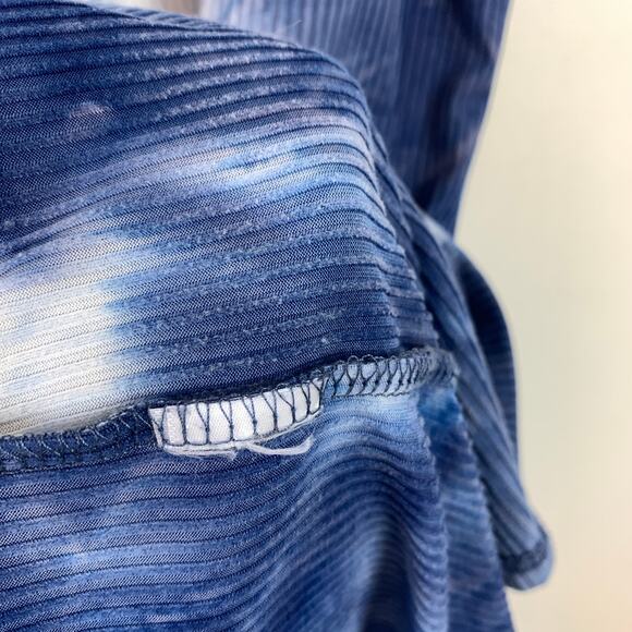 Dressed in LALA Ozzy Oversized Mock Neck Short Sleeve Midi Dress Indigo Small - Picture 8 of 8